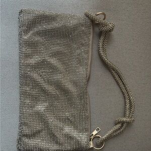 Chic Silver Beaded Mini Bag